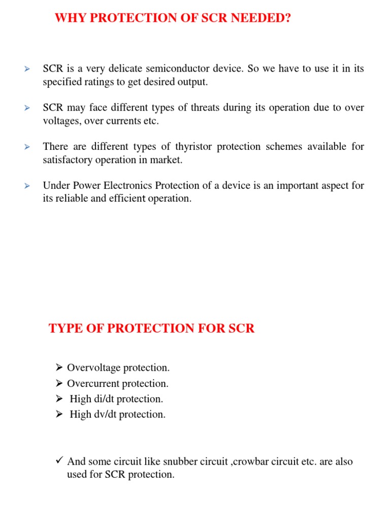 SCR Protection | PDF | Power (Physics) | Components