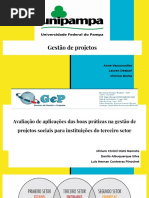 Apresentação Avaliação de aplicações das boas práticas na gestão de  projetos sociais para instituições do terceiro setor
