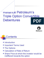 Reliance Petroleum's Triple Option Convertible Debentures