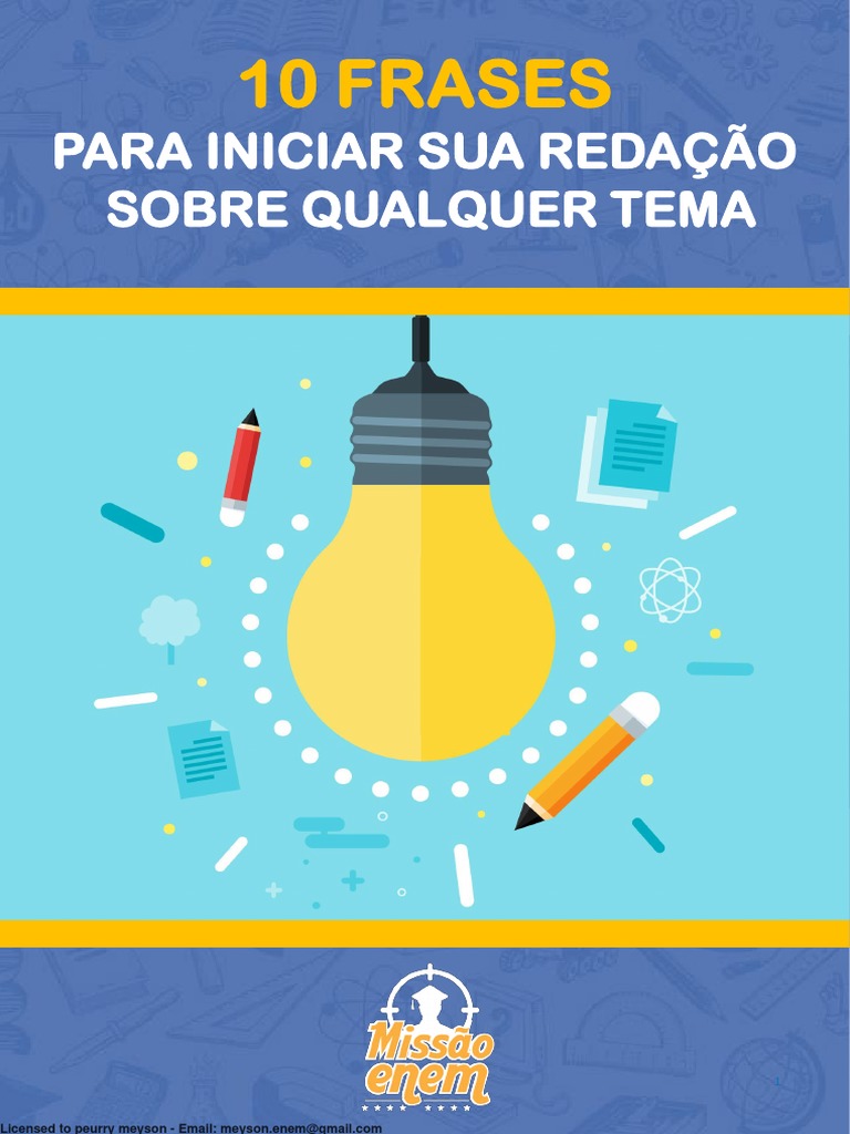10 Frases para Iniciar A Redação Do ENEM - Missão ENEM | PDF | Jean ...