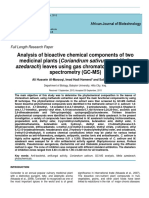 Analysis of Bioactive Chemical Components of Two Medicinal Plants (Coriandrum Sativum and Melia Spectrometry (GC-MS)