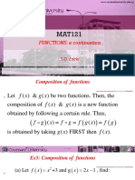 Mat121 Lecture Note On Composite Inverses of Functions