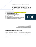 Licenciatura en Lengua y Comunicación Intercultural: Estándares para la elaboración del trabajo de investigación o Tesis