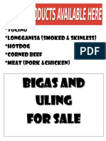 Tocino Longganisa (Smoked & Skinless) Hotdog Corned Beef Meat (Pork &chicken)