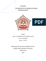 Agama Pengaruh Pergaulan Bebas Di Era Globalisasi: Oleh Nama: Ni Kadek Yuli Damayanti Nim: 183212885 Kelas: A12-B