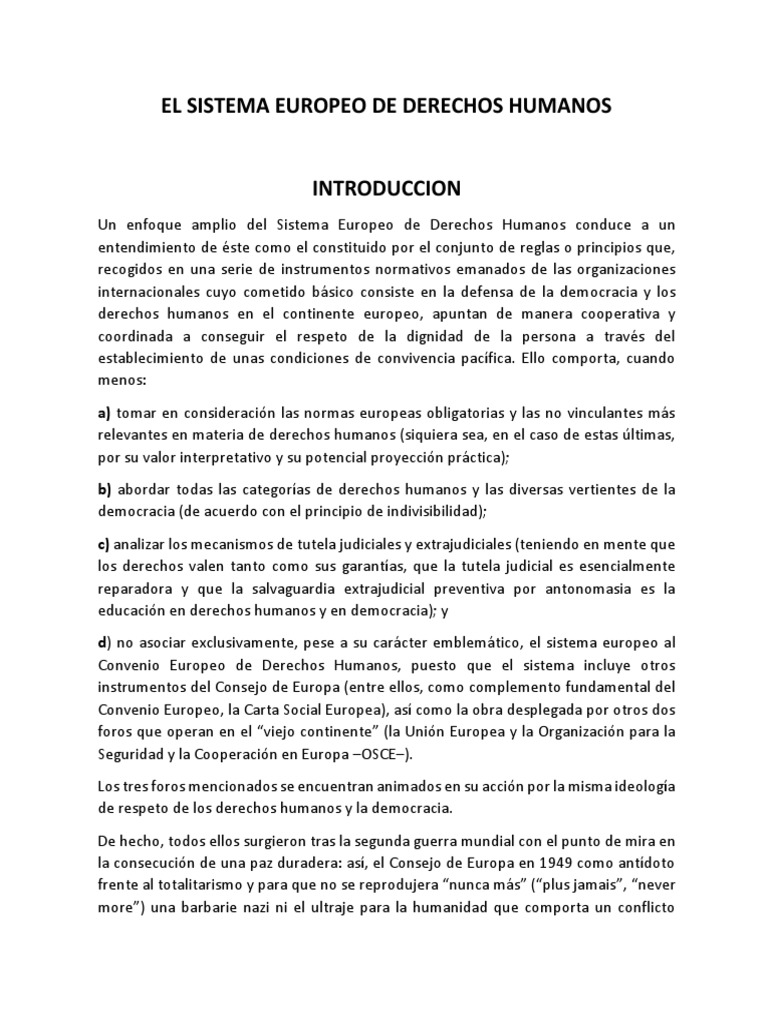 Derechos Humanos | PDF | Convenio europeo de derechos humanos | Unión ...