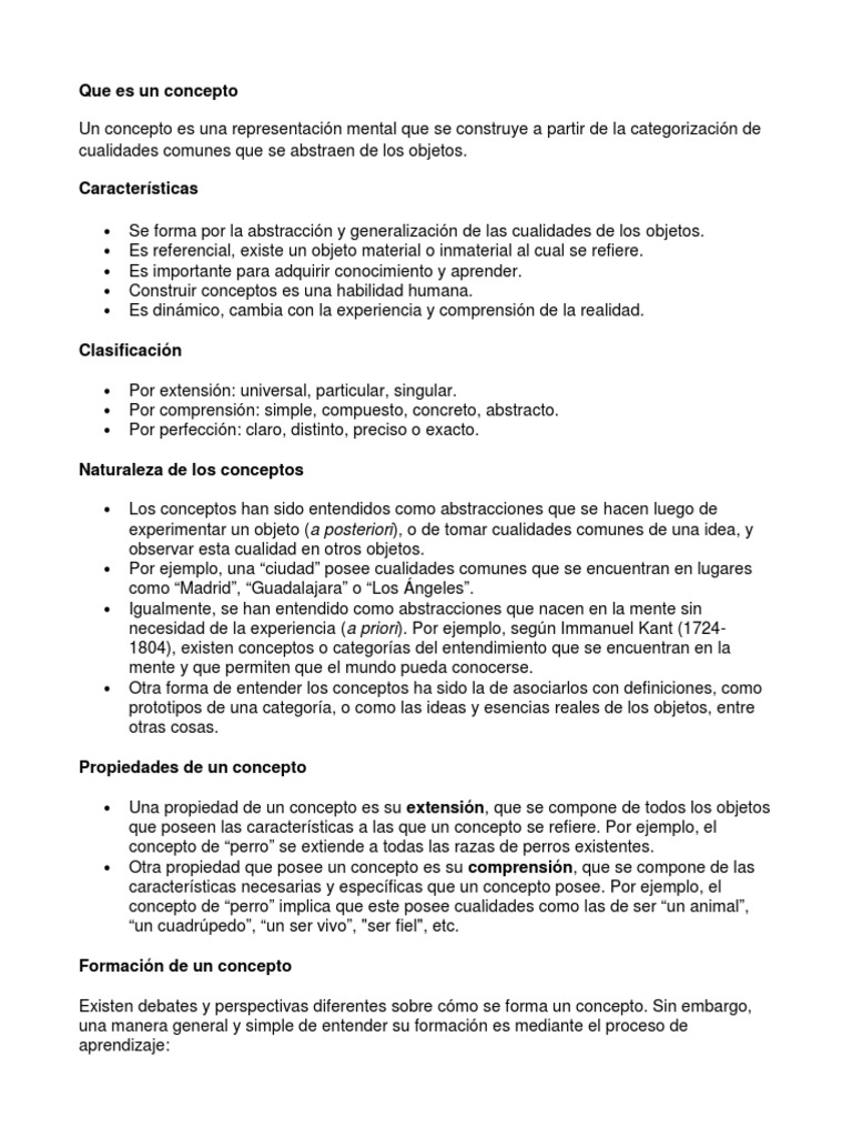 Definición y Formación de Conceptos | PDF | Concepto | Movimientos