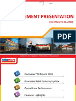 MANAGEMENT PRESENTATION As of March 31, 2019