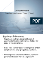 Compare Means One Sample Cases: T-Test (Z-Test)