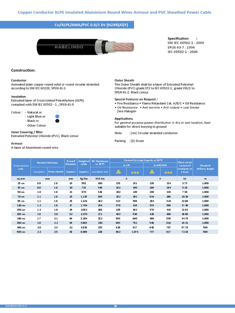 XLPE Insulated Copper Power Cables | PDF | Wire | Electrical Conductor