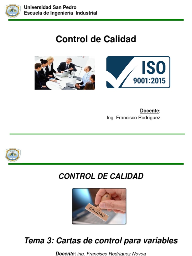 Cartas de Control en Procesos de Calidad | PDF | Desviación Estándar ...