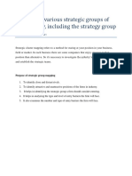 Mapping of Various Strategic Groups of The Industry, Including The Strategy Group Within BCCL