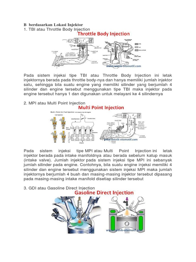 Lokasi dan Tipe Injektor pada Mesin | PDF