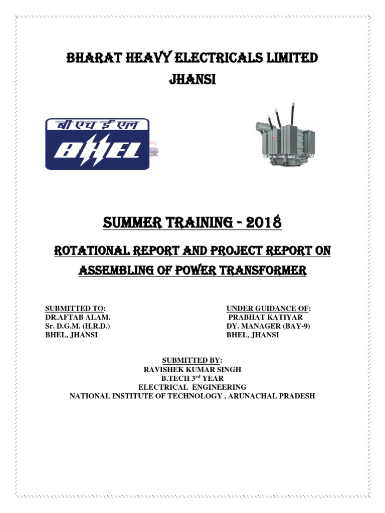 BHEL Jhansi: Power Transformer Training Report | PDF | Inductance ...