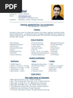 Fahad Iqbal CV Manager Accounts & Taxation