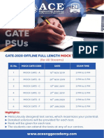 ESE Gate Psus: Gate-2020 Offline Full Length Schedule