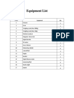 Laboratory Equipment Inventory List