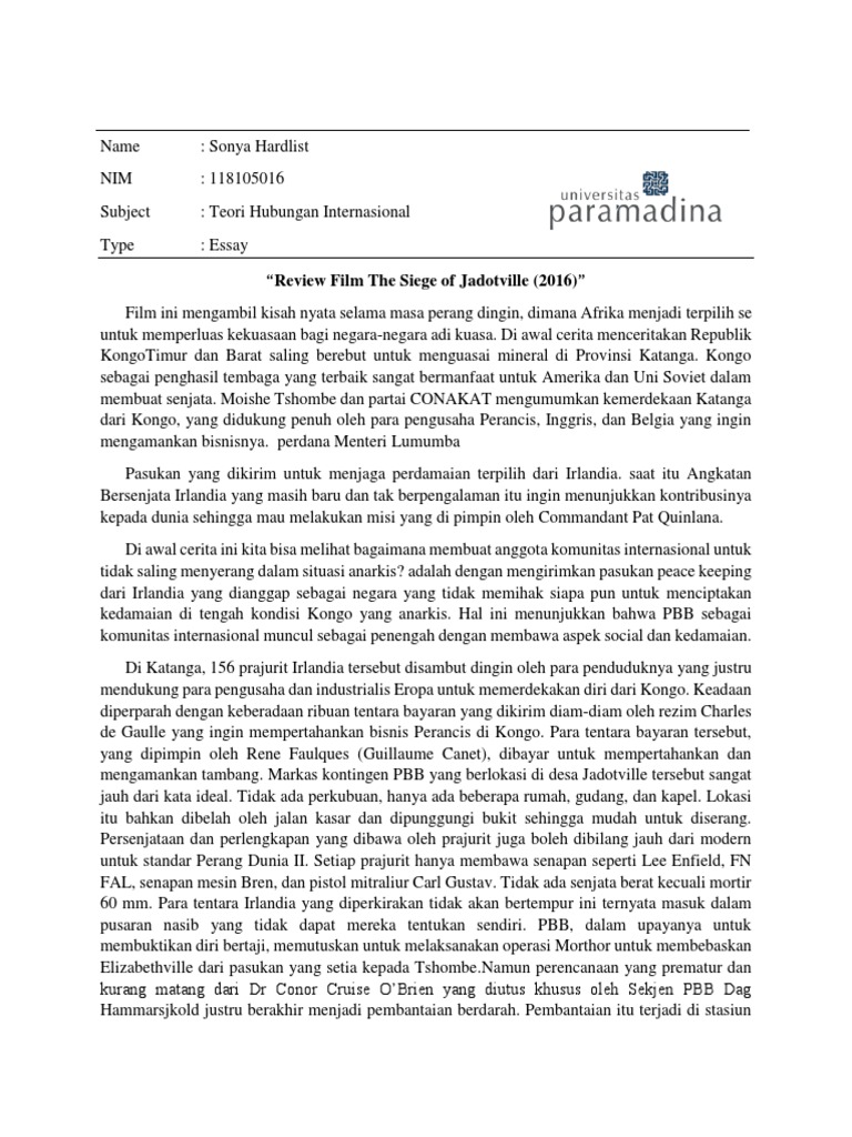 Review Film The Siege of Jadotville (2016) PDF