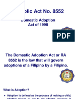 Republic Act No. 8552: Domestic Adoption Act of 1998
