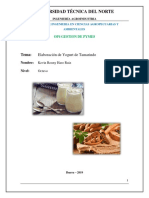 Elaboración de Yogurt de Tamarindo