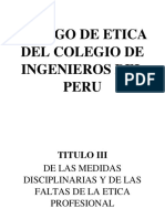 Codigo de Etica Del Colegio de Ingenieros Del Peru