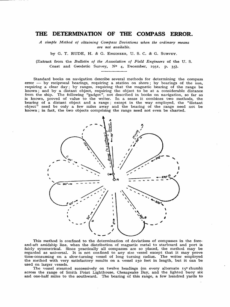 The Determination of The Compass Error | PDF | Compass | Navigation