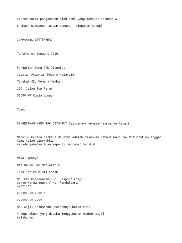 Contoh Surat Pengesahan Simpanan Semasa 2016 Pdf