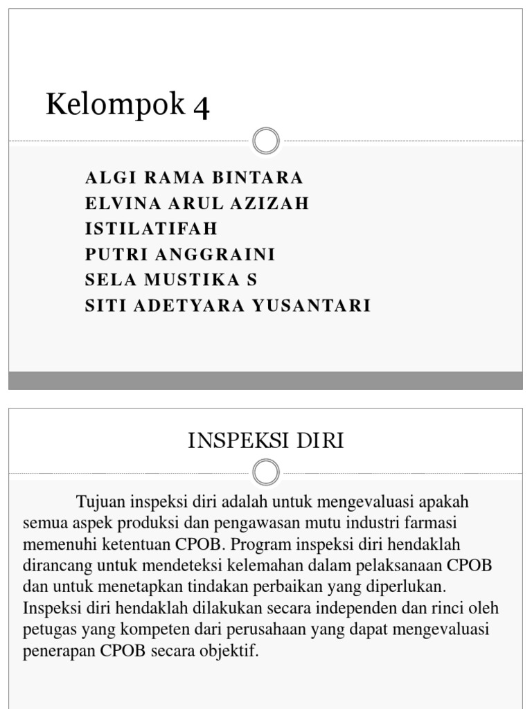Kelumpok 4 Inspeksi Diri Dan Audit Mutu Pdf