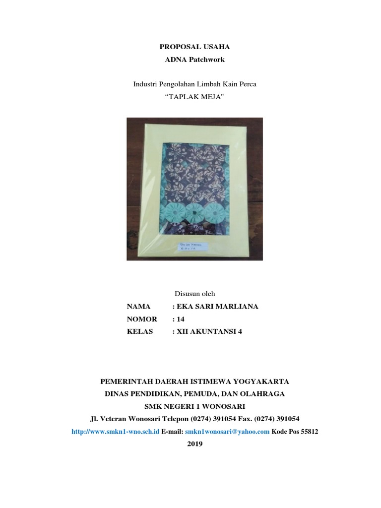 Contoh Proposal Kewirausahaan
