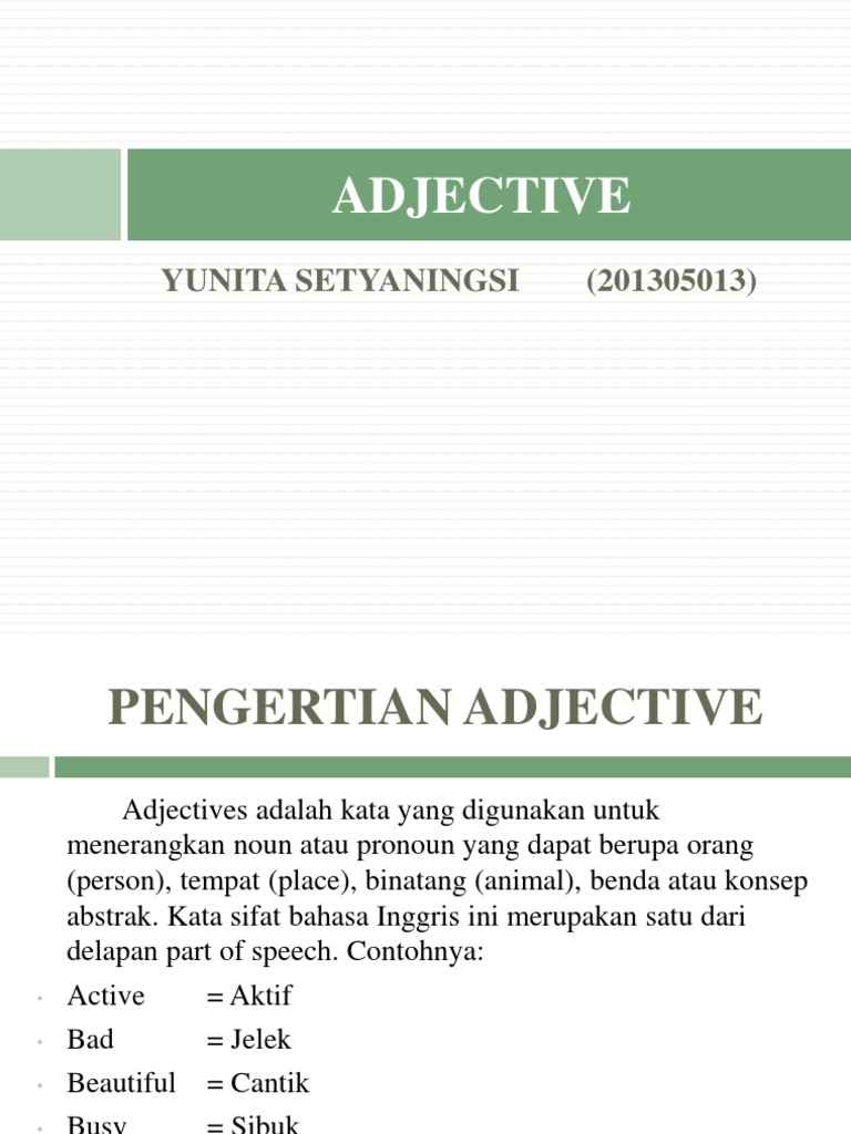 ADJECTIVE Bahasa Inggris | PDF