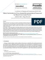 Sahu, Dwivedi - 2018 - Matrix Factorization in Cross-Domain Recommendations Framework by Shared Users Latent Factors