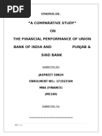 "A Comparative Study" ON The Financial Performance of Union Bank of India and Punjab & Sind Bank