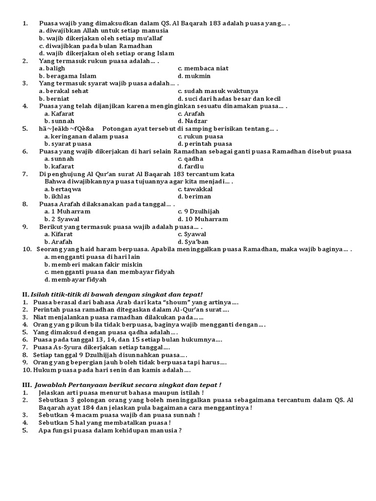 Soal Puasa