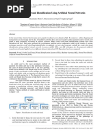 Credit Card Fraud Identification Using Artificial Neural Networks