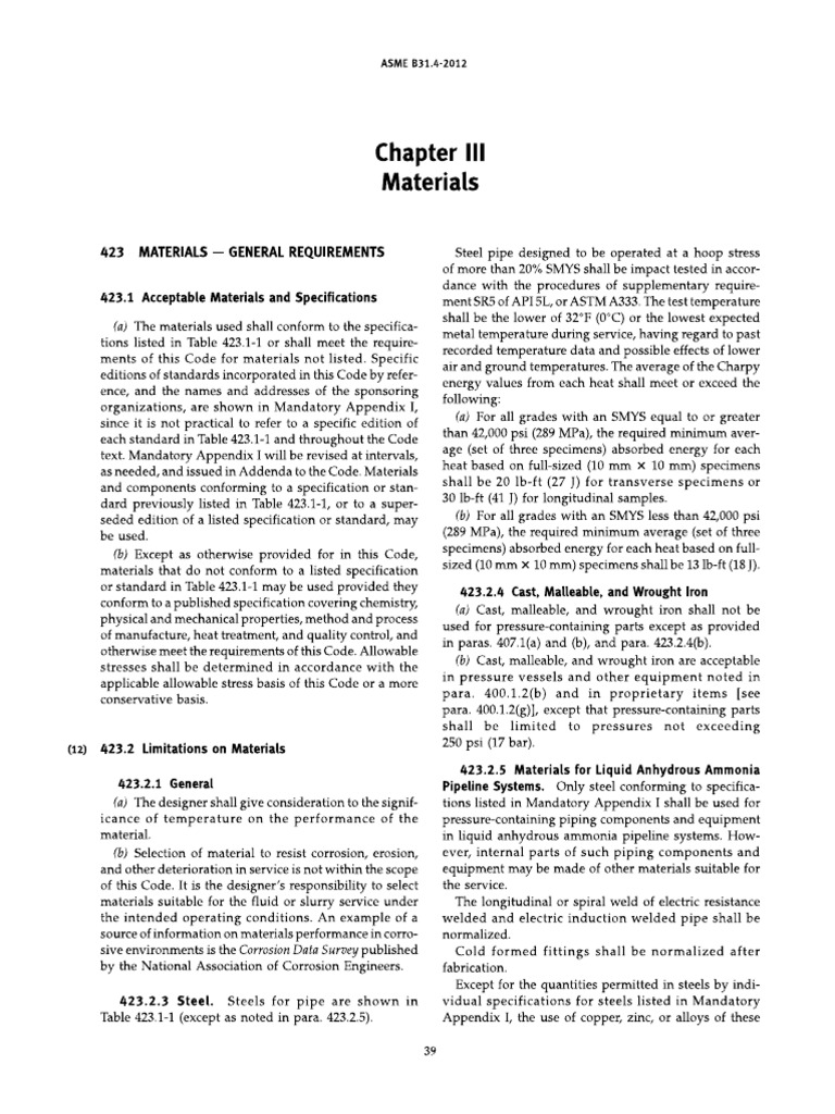 Asme 31.4 Materials PDF | PDF