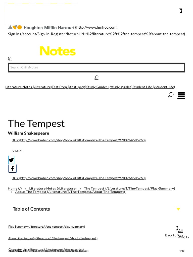 About The Tempest | PDF | The Tempest | William Shakespeare