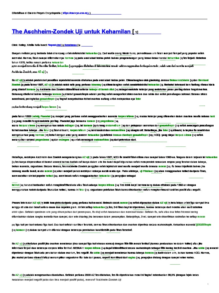 The Embryo Project Encyclopedia The AschheimZondek Test For