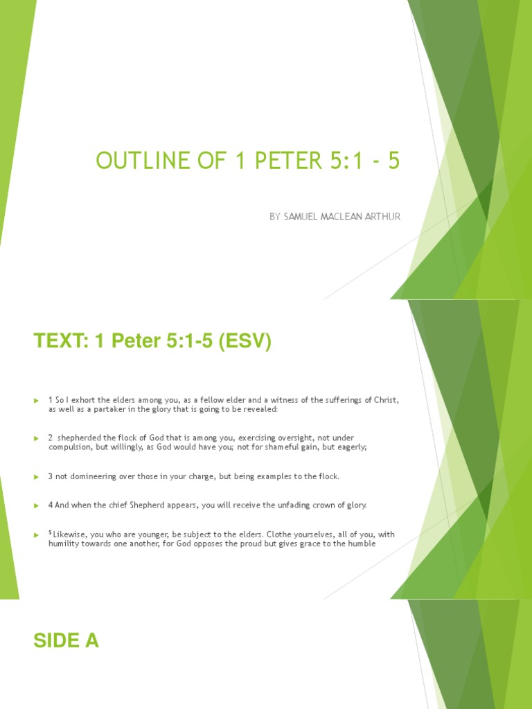 Outline of 1 Peter 5 | PDF | Elder (Christianity) | Humility