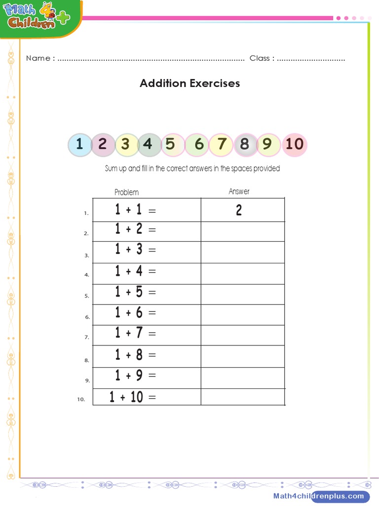 Adding 1 To Ther Numbers No Illustration 002 | PDF