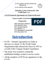 GATS-General Agreement On Trade in Services: Agricultural Marketing, Trade & Prices (AEC-203) Credit Hours: 1+1