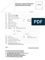 Proforma Police Charactor Certificate