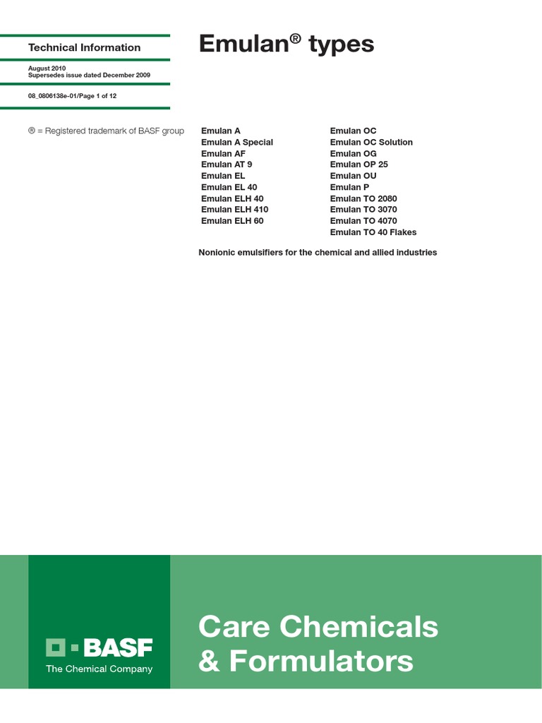 Emulan AF PDS PDF, PDF, Emulsion