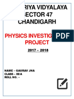 Kendriya Vidyalaya Sector 47 Chandigarh: Physics Investigatory Project