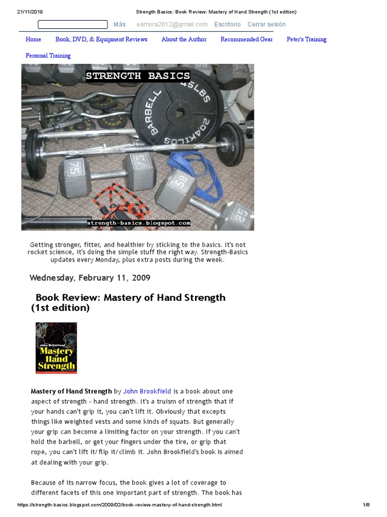 Book Review Mastery of Hand Strength (1st Edition) Wednesday