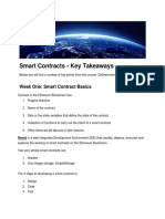 Smart Contracts - Key Takeaways: Week One: Smart Contract Basics