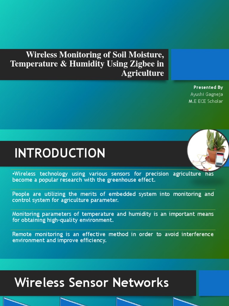 Zigbee Soil Monitoring System in Agriculture | PDF | Wireless Sensor ...