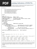 Machine Learning Laboratory Manual