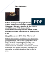 Short Biography William Shakespeare