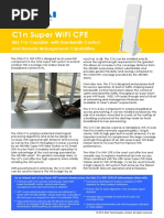 C1N Super Wifi Cpe: 802.11N Capable, With Bandwidth Control and Remote Management Capabilities