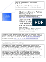 Studies in Zionism: Politics, Society, Culture
